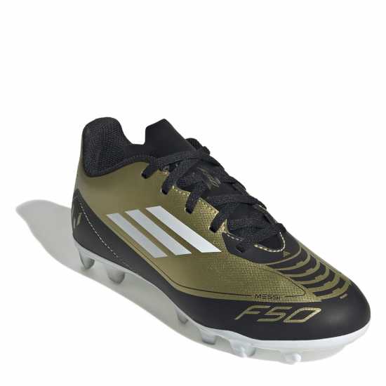 Adidas F50 Club Junior Firm Ground Football Boots Злато/Черно Детски футболни бутонки