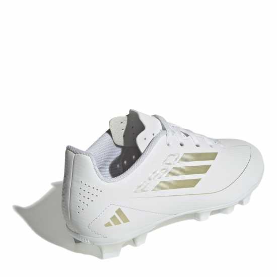 Adidas F50 Club Junior Firm Ground Football Boots Бяло/Златно/Бяло Детски футболни бутонки