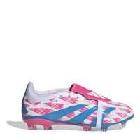 Adidas Predator Elite Fold-Over Tongue Junior Firm Ground Football Boots White/Pink Детски футболни бутонки