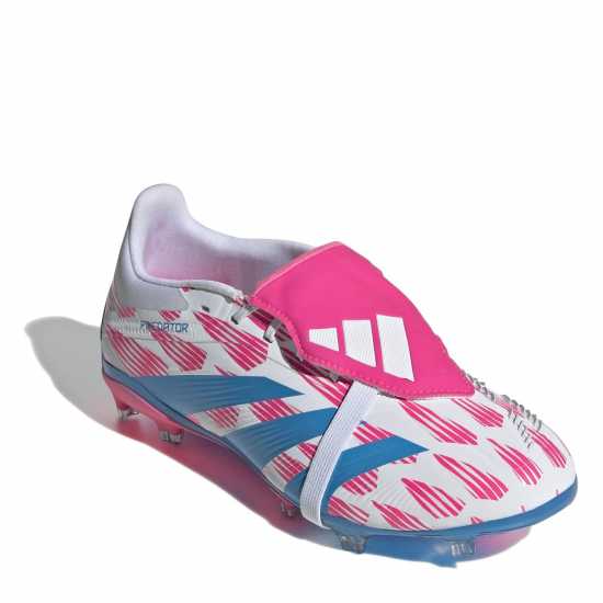 Adidas Predator Elite Fold-Over Tongue Junior Firm Ground Football Boots White/Pink Детски футболни бутонки