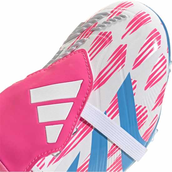 Adidas Predator Elite Fold-Over Tongue Junior Firm Ground Football Boots White/Pink Детски футболни бутонки