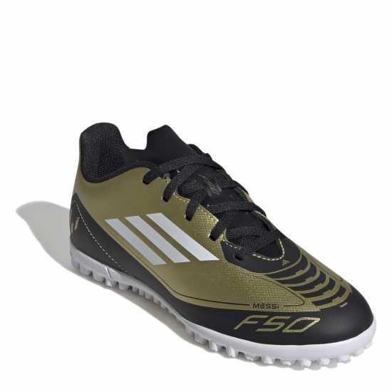 Adidas F50 Club Junior Astro Turf Football Boots Злато/Черно Детски футболни бутонки