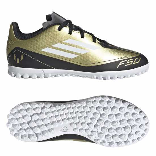 Adidas F50 Club Junior Astro Turf Football Boots Злато/Черно Детски футболни бутонки