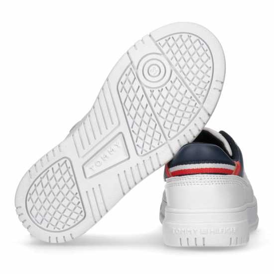 Tommy Hilfiger Colour-Blocked Lace-Up Trainers Junior Бяло 100 Детски високи кецове