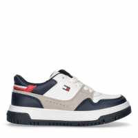 Tommy Hilfiger Colour-Blocked Lace-Up Trainers Junior Бяло/Синьо 003 Детски високи кецове