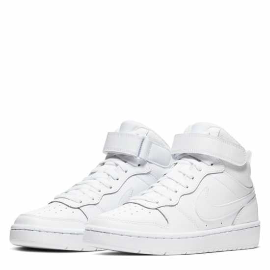 Nike Court Borough Mid 2 Big Kids' Shoe Triple White Детски маратонки