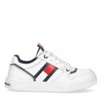 Tommy Hilfiger Logo Flag Trainer Junior Бяло 100 Детски високи кецове