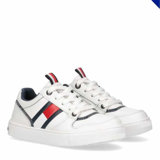 Tommy Hilfiger Logo Flag Trainer Junior Бяло 100 Детски високи кецове