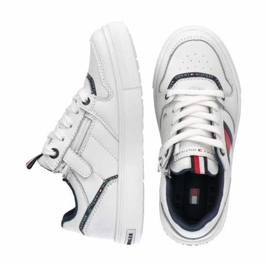 Tommy Hilfiger Logo Flag Trainer Junior Бяло 100 Детски високи кецове