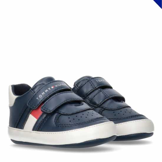 Tommy Hilfiger Tommy Flag V/cro Jn42 Синьо/Оф Бяло Детски високи кецове