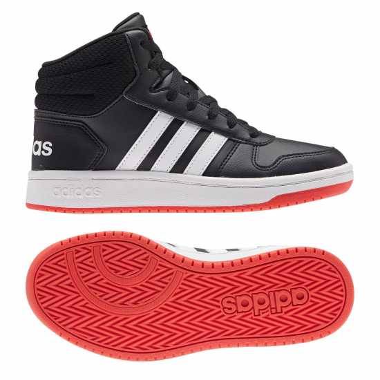 Adidas Hoops Mid- High Tops Junior Boys Трикратно черно Детски маратонки