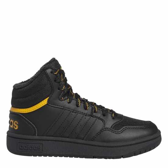 Adidas Hoops Mid- High Tops Junior Boys Черно/Слънчево Жълто Детски маратонки