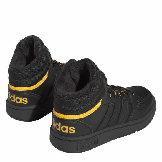 Adidas Hoops Mid- High Tops Junior Boys Черно/Слънчево Жълто Детски маратонки