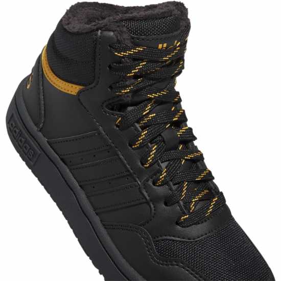 Adidas Hoops Mid- High Tops Junior Boys Черно/Слънчево Жълто Детски маратонки