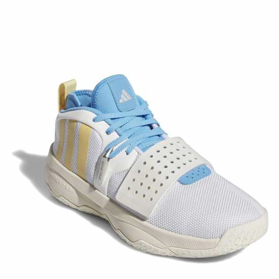 Adidas Dame 8 Extply Basketball Trainers Boys Облако Бяло/Овес Баскетболни маратонки