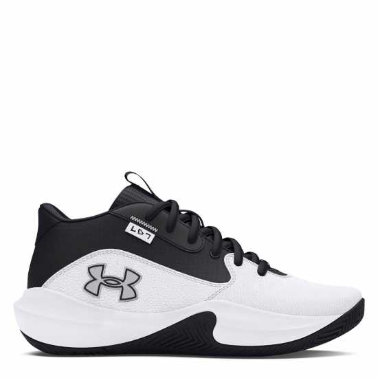 Under Armour Gs Lockdown 7 Basketball Trainers Boys Бяло/Черно Мъжки баскетболни маратонки