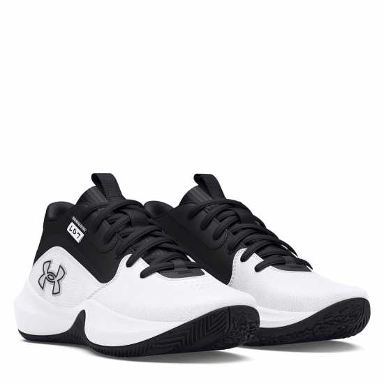 Under Armour Gs Lockdown 7 Basketball Trainers Boys Бяло/Черно Мъжки баскетболни маратонки