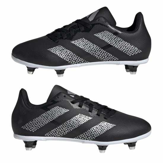 Adidas Rugby Junior Sg Boots Черно/сребро Ръгби