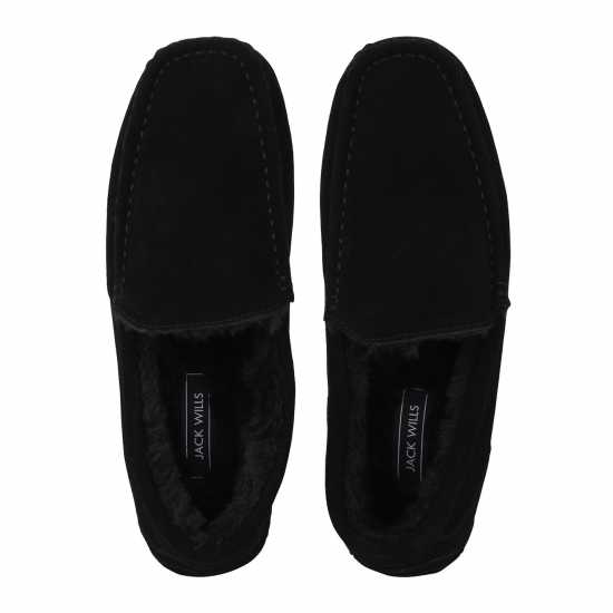 Jack Wills Moccasin Slippers Черно Чехли