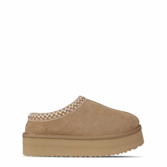 Jack Wills Platform Slip-On Snug Пясък Чехли