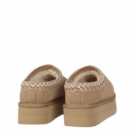 Jack Wills Platform Slip-On Snug Пясък Чехли