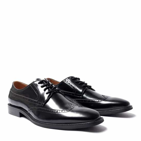 Giorgio Men Brogue Leather Oxford Shoes Черно 