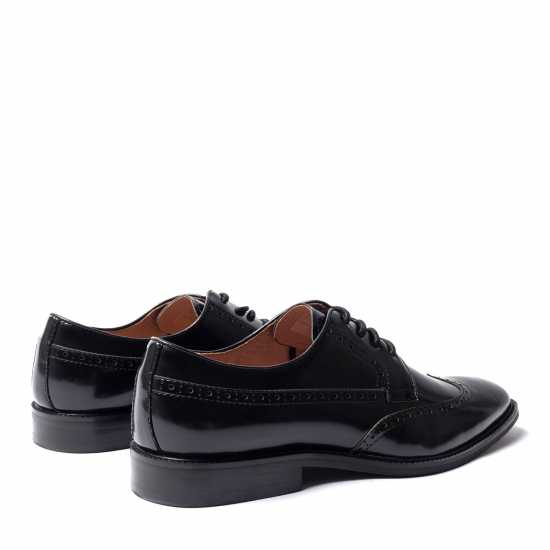 Giorgio Men Brogue Leather Oxford Shoes Черно 