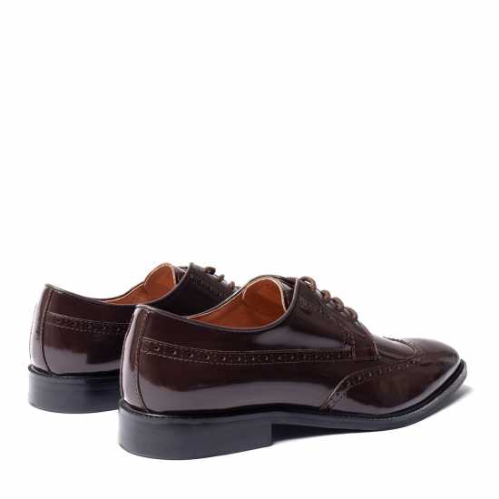 Giorgio Men Brogue Leather Oxford Shoes Кафяво 