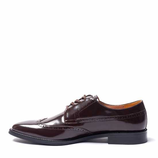 Giorgio Men Brogue Leather Oxford Shoes Кафяво 