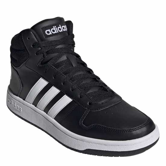 Adidas Hoops 3.0 Mid Classic Vintage Shoes Mens Черно/Сивошест Мъжки баскетболни маратонки