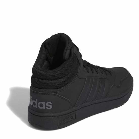 Adidas Hoops 3.0 Mid Classic Vintage Shoes Mens Черно/Бяло Мъжки баскетболни маратонки