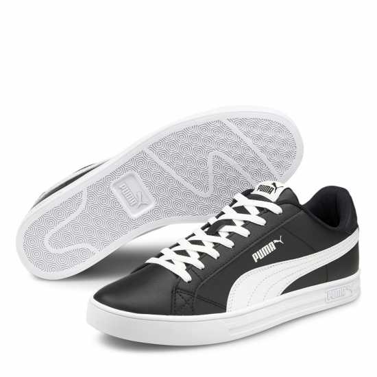 Puma Ниски Мъжки Маратонки Smash Vulcan 3 Low Trainers Mens Черно/Бяло Мъжки маратонки