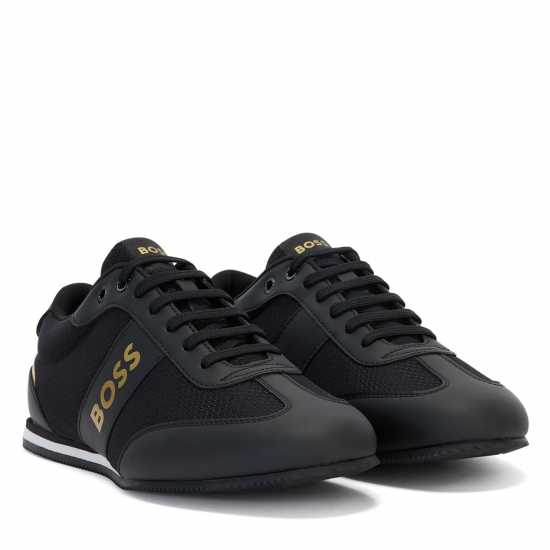 Hugo Boss Ниски Маратонки Boss Rusham Low Trainers Черно злато 007 Fathers Day