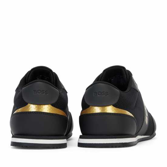 Hugo Boss Ниски Маратонки Boss Rusham Low Trainers Черно злато 007 Fathers Day