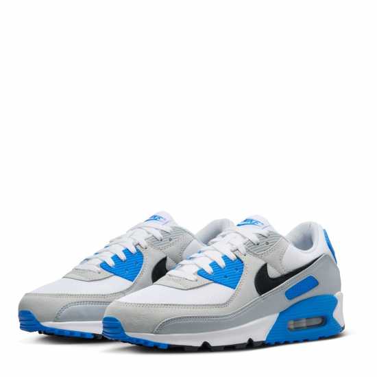 Nike Air Max 90 Trainers Mens Wht/Blu/Gry Мъжки маратонки