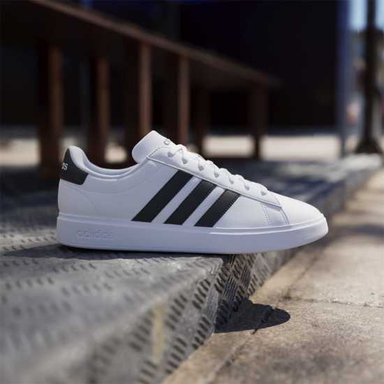 Adidas Grand Court Base 2 Trainers Mens White/Black Мъжки маратонки