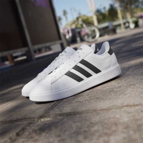 Adidas Grand Court Base 2 Trainers Mens White/Black Мъжки маратонки