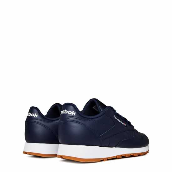 Reebok Мъжки Кожени Маратонки Classic Leather Mens Trainers Navy/White Мъжки маратонки