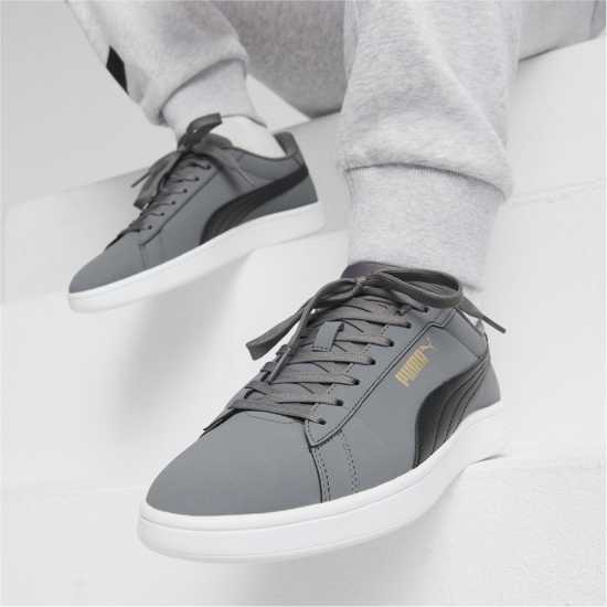 Puma Smash 3.0 Buck Low-Top Trainers Mens Сиво/Черно/Бяло Puma Footwear