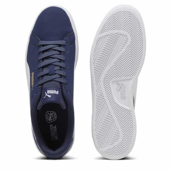 Puma Smash 3.0 Buck Low-Top Trainers Mens Морско синьо/Бяло Puma Footwear