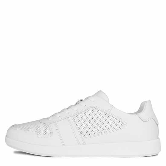 Calvin Klein Кожени Маратонки Low Lace Up Leather Trainers Бяло 