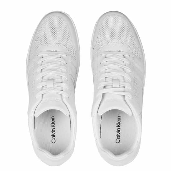 Calvin Klein Кожени Маратонки Low Lace Up Leather Trainers Бяло 