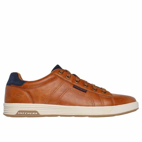 Skechers Маратонки 6 Eyelet Smooth Toe Lace Up Court Trainers Mens Кафяво 