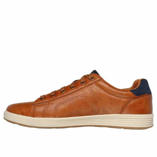 Skechers Маратонки 6 Eyelet Smooth Toe Lace Up Court Trainers Mens Кафяво 