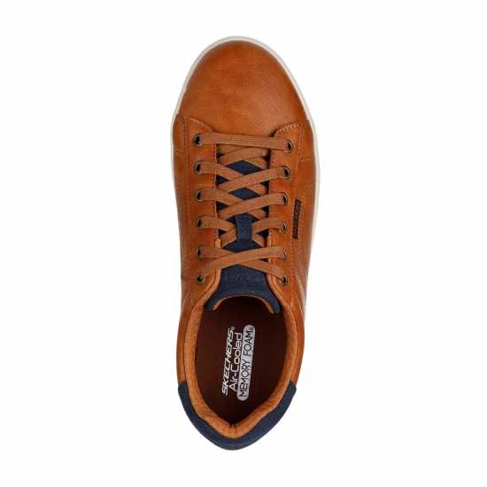 Skechers Маратонки 6 Eyelet Smooth Toe Lace Up Court Trainers Mens Кафяво 