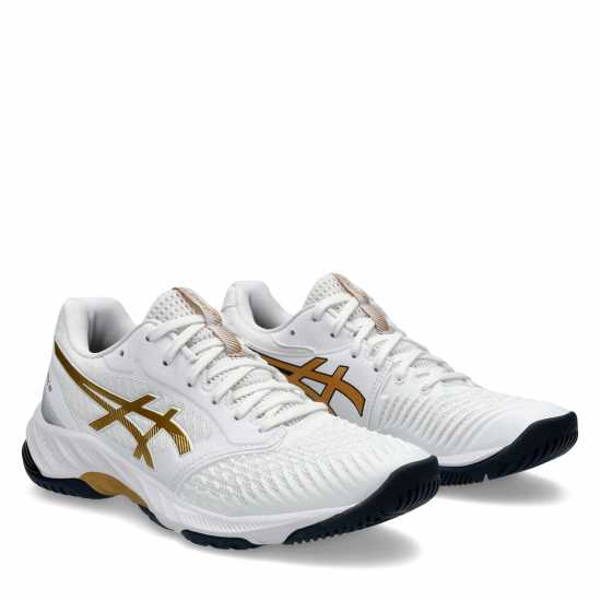 Asics Netburner Ballistic Ff 3 Netball Shoes Бяло/Злато Нетбол