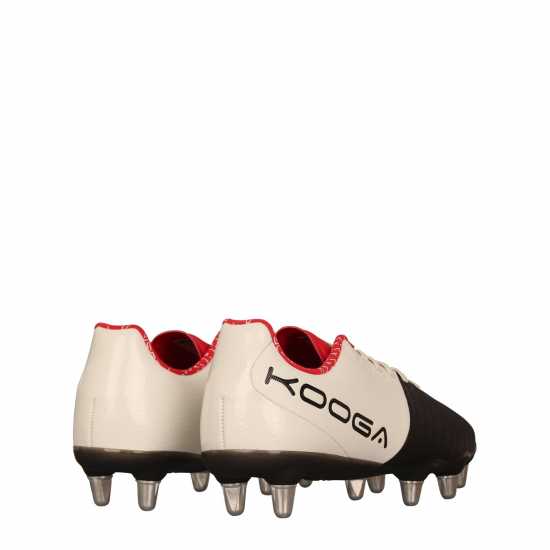 Kooga Power Sg Rugby Boots Бяло/Черно/Червено Ръгби