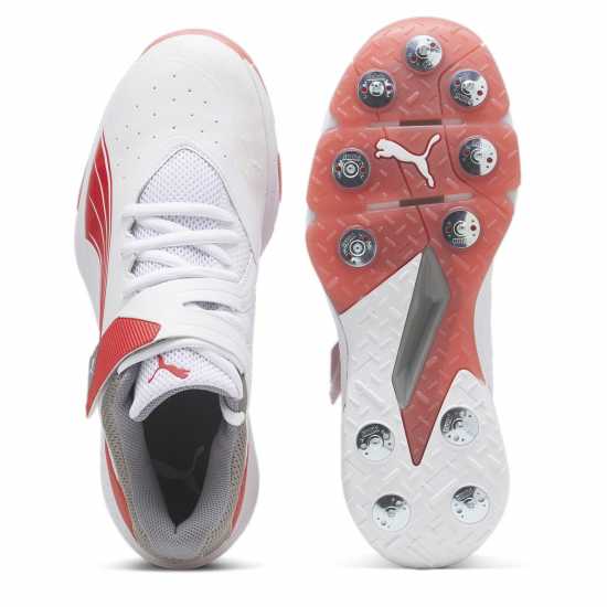 Puma 24.1 Cricket Bowling Shoes Бяло/Червено/Буря Крикет