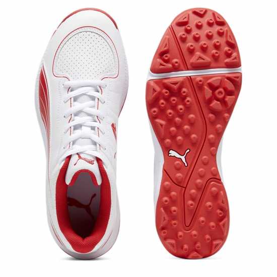 Puma 24 Fh Rubber Sole Cricket Shoes Бяло/Мента/Ябълка Крикет