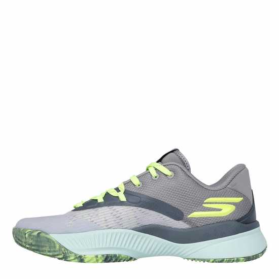 Skechers Breathable Mesh Goodyear Low Top La Basketball Trainers Mens Угъл/Зелен Баскетболни маратонки